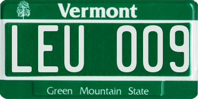 VT license plate LEU009