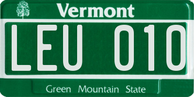 VT license plate LEU010
