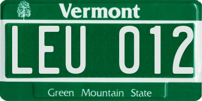 VT license plate LEU012