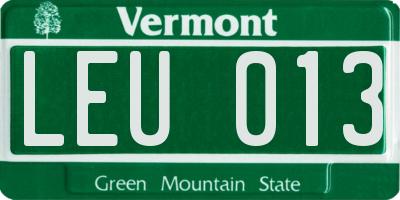 VT license plate LEU013