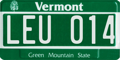 VT license plate LEU014