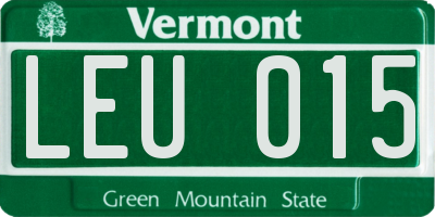 VT license plate LEU015