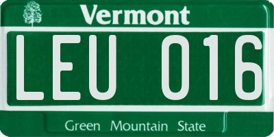 VT license plate LEU016