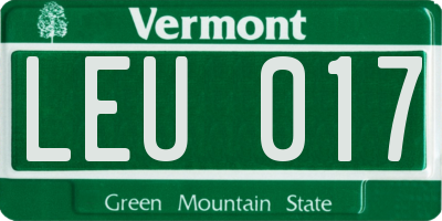 VT license plate LEU017