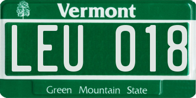 VT license plate LEU018