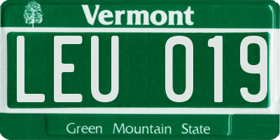 VT license plate LEU019