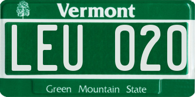 VT license plate LEU020