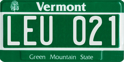 VT license plate LEU021