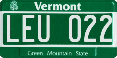 VT license plate LEU022