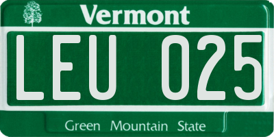 VT license plate LEU025