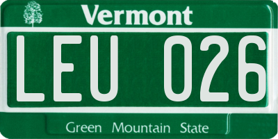 VT license plate LEU026