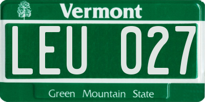 VT license plate LEU027