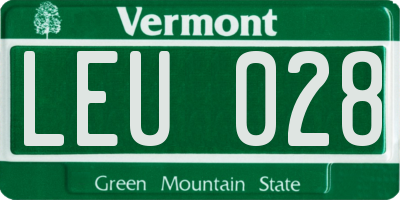 VT license plate LEU028