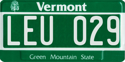 VT license plate LEU029