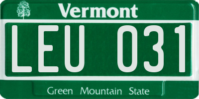 VT license plate LEU031