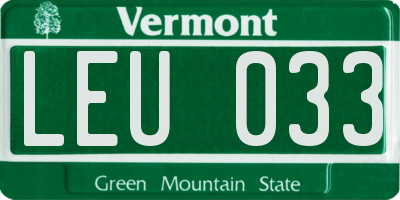 VT license plate LEU033