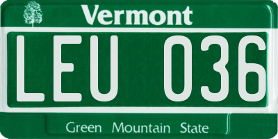 VT license plate LEU036