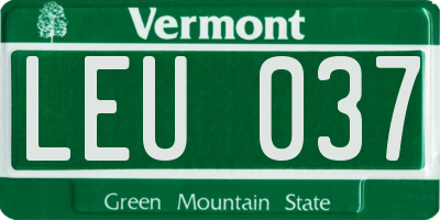 VT license plate LEU037