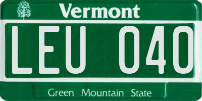VT license plate LEU040