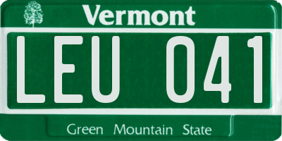 VT license plate LEU041