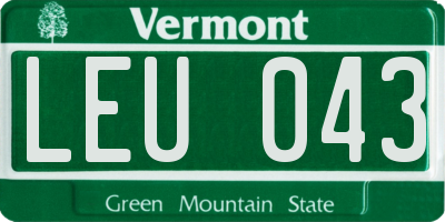 VT license plate LEU043