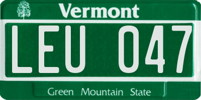 VT license plate LEU047