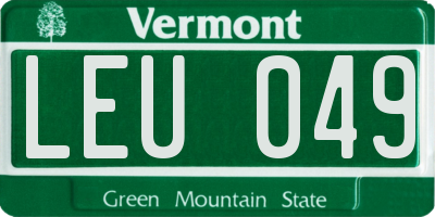 VT license plate LEU049