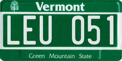 VT license plate LEU051