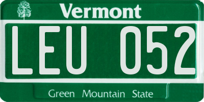 VT license plate LEU052