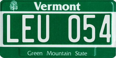 VT license plate LEU054