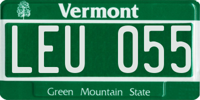 VT license plate LEU055
