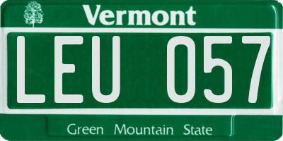 VT license plate LEU057