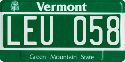 VT license plate LEU058