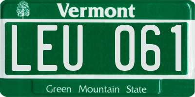 VT license plate LEU061
