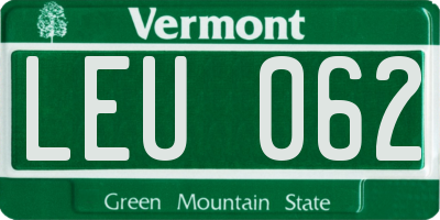 VT license plate LEU062