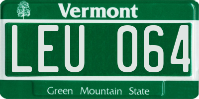 VT license plate LEU064