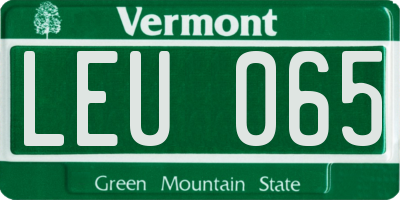 VT license plate LEU065