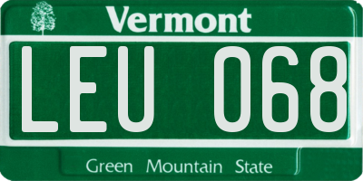 VT license plate LEU068