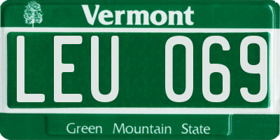 VT license plate LEU069
