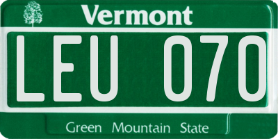 VT license plate LEU070