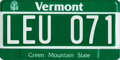 VT license plate LEU071