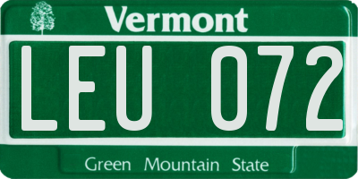 VT license plate LEU072