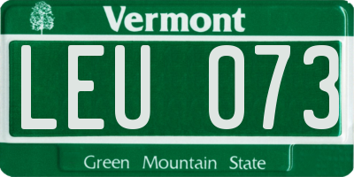 VT license plate LEU073