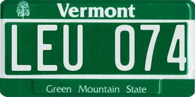 VT license plate LEU074