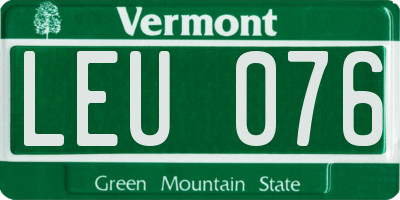 VT license plate LEU076