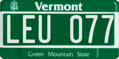 VT license plate LEU077