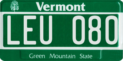 VT license plate LEU080