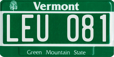 VT license plate LEU081