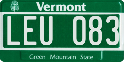 VT license plate LEU083