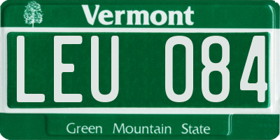 VT license plate LEU084